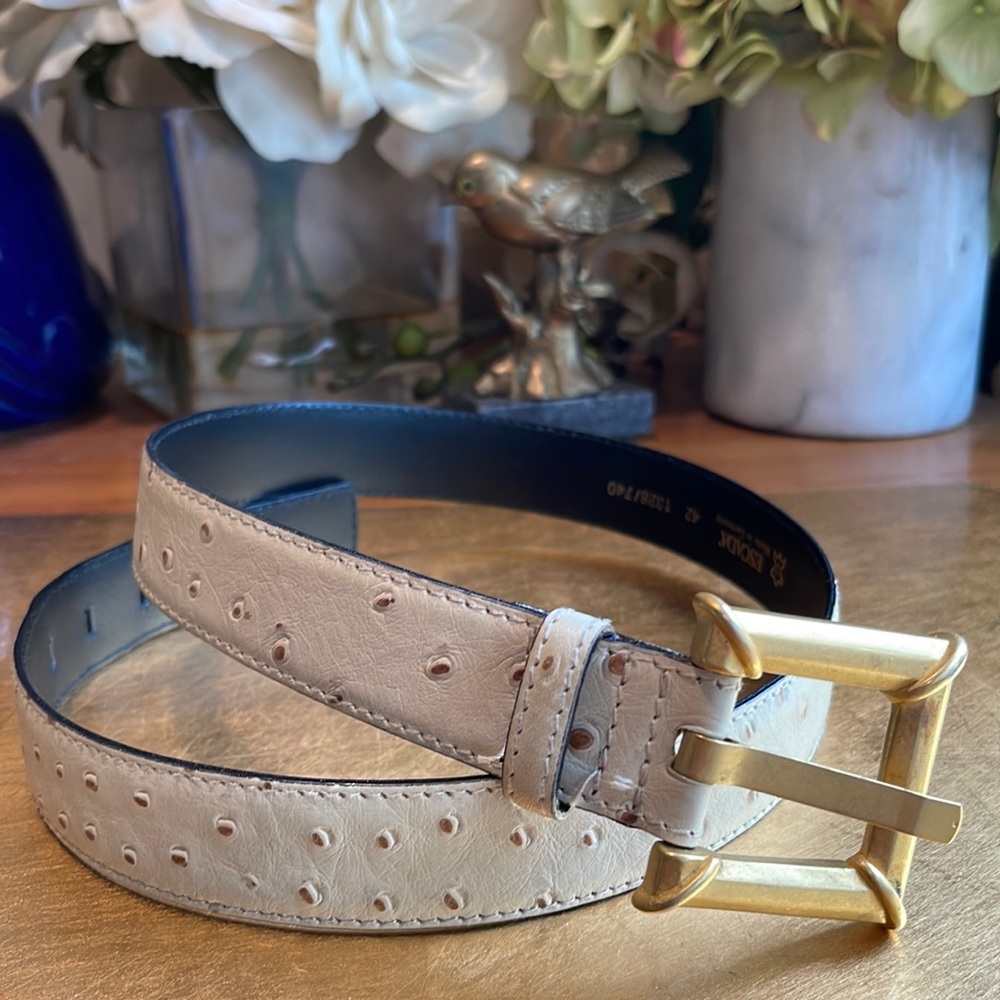 EXOTIC! Escada Genuine Ostrich Leather Belt